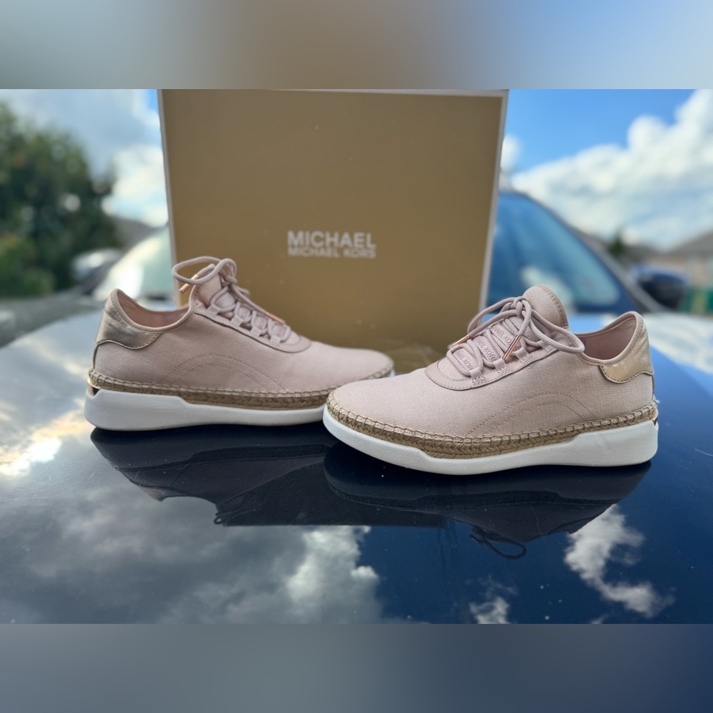 Michael Kors Light Pink Woven Sneakers